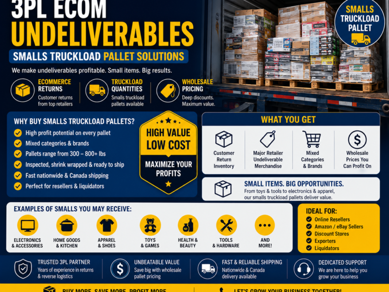 3Pl Ecom Undeliverables Smalls Truckload Pallet Wholesale