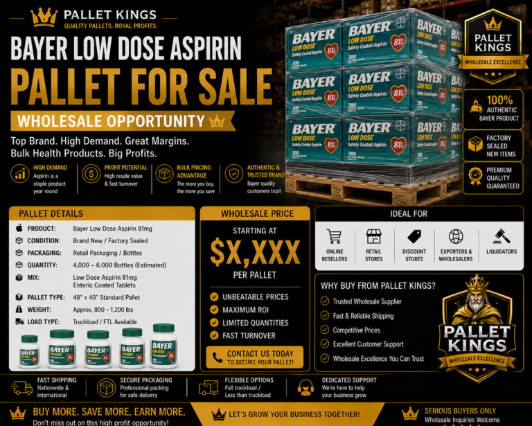 Bayer Low Dose Aspirin Pallet Wholesale
