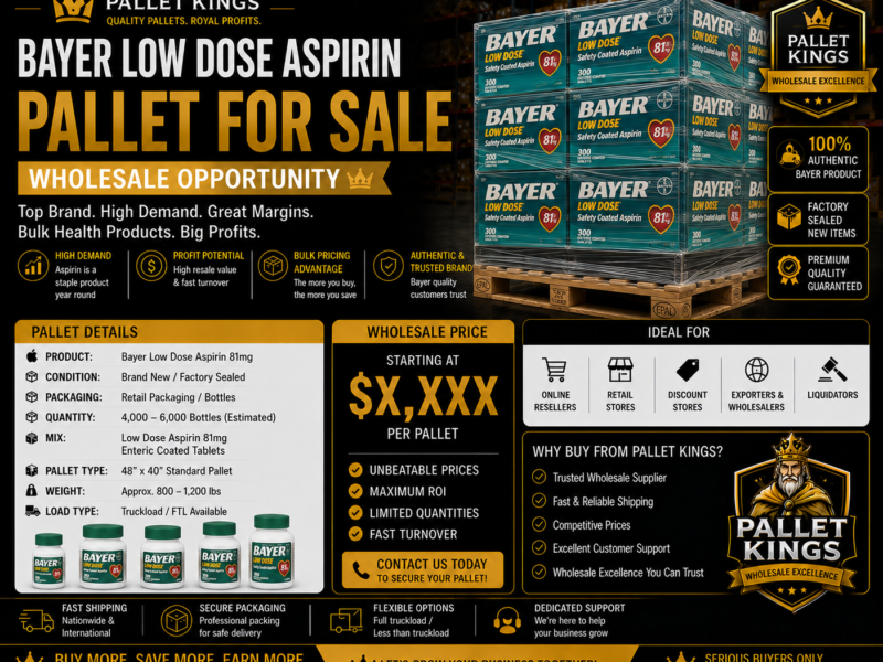 Bayer Low Dose Aspirin Pallet Wholesale