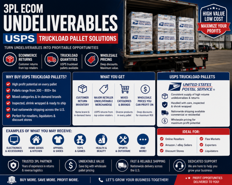 3Pl Ecom Undeliverables Usps Truckload Pallet Wholesale
