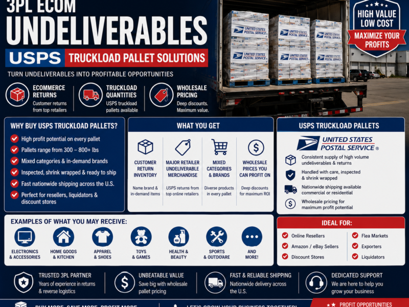 3Pl Ecom Undeliverables Usps Truckload Pallet Wholesale