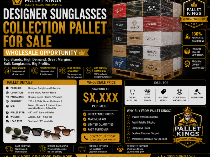 Designer Sunglasses Collection Pallet Wholesale
