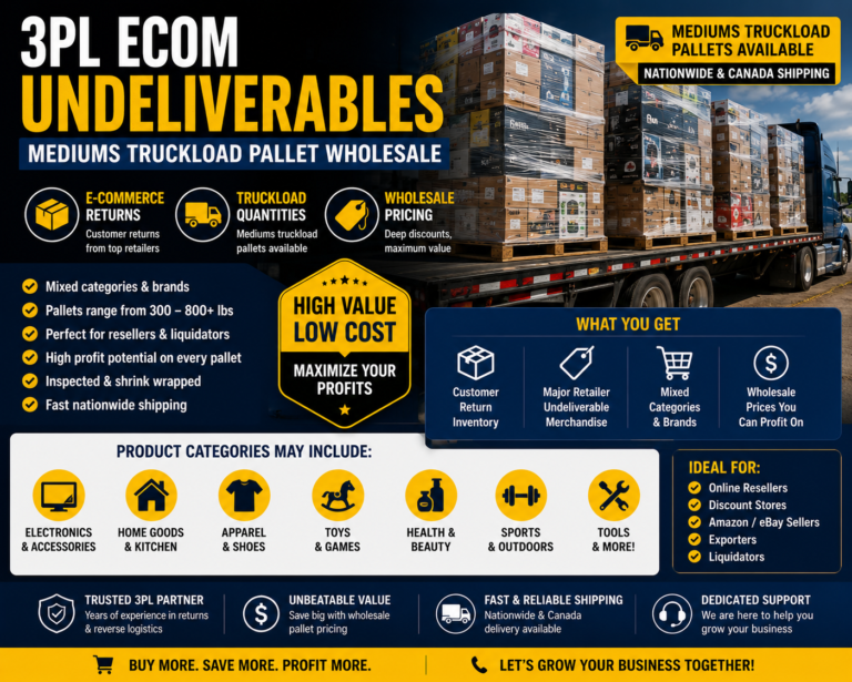 3Pl Ecom Undeliverables Mediums Truckload Pallet Wholesale