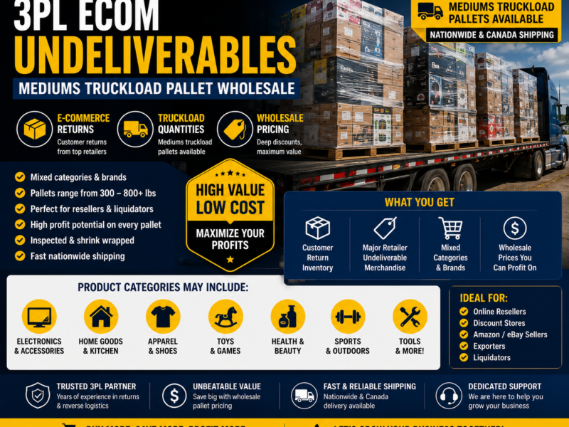 3Pl Ecom Undeliverables Mediums Truckload Pallet Wholesale