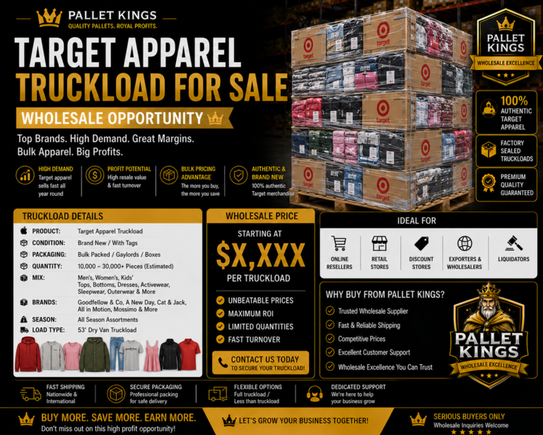 Tgt Apparel Truckloads Wholesale Pallet Wholesale