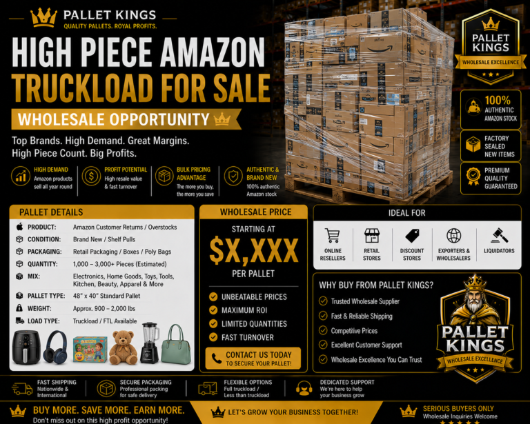 High Piece Amazon Truckload For Sale Pallet Wholesale