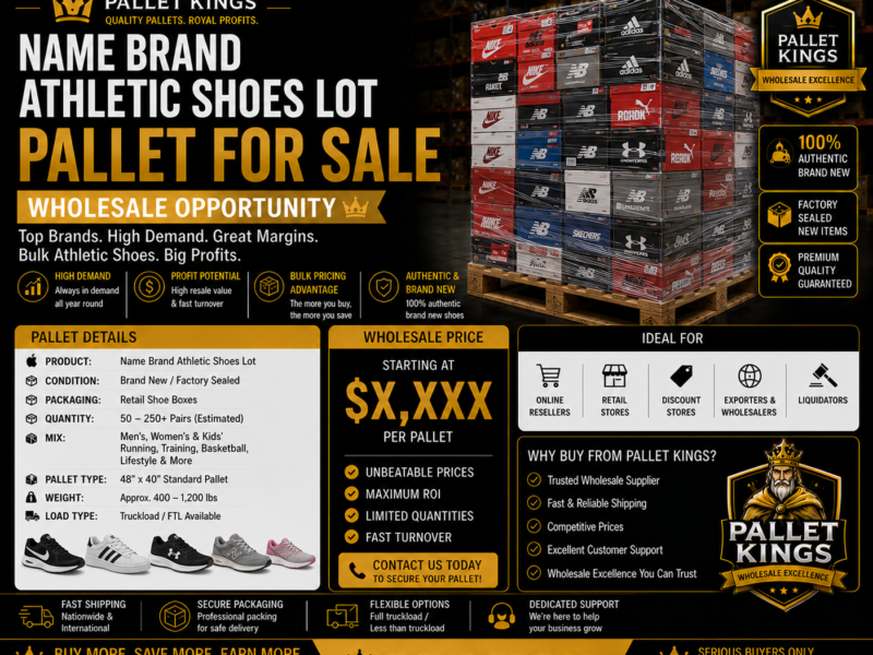 Name Brand Athletic Shoes Lot Pallet Wholesale