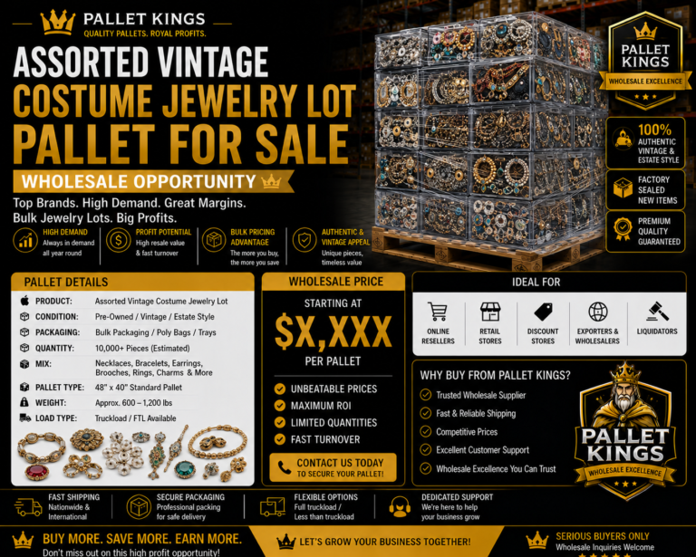 Assorted Vintage Costume Jewelry Lot Pallet Wholesale