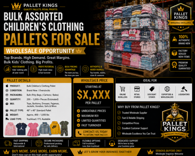 Bulk Assorted Childrens Clothing Pallets Wholesale